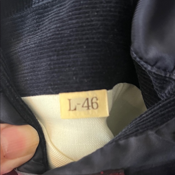 Corduroy NavyBlazer Tan Suede Elbow Patches Classic Preppy Menswear Vintage 46L - Picture 3 of 7